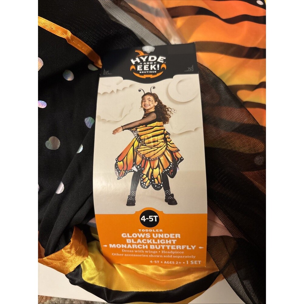 Hyde & Eek Monarch Butterfly Costume Halloween 4-5T Dress Up